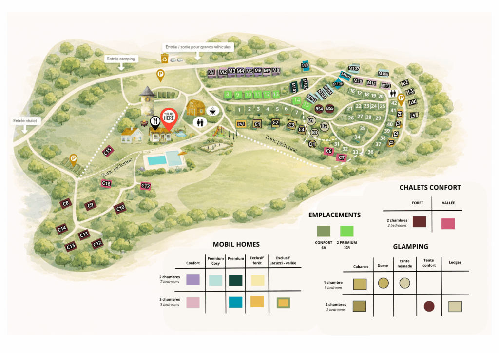 Plan Camping Domaine la faurie Lot